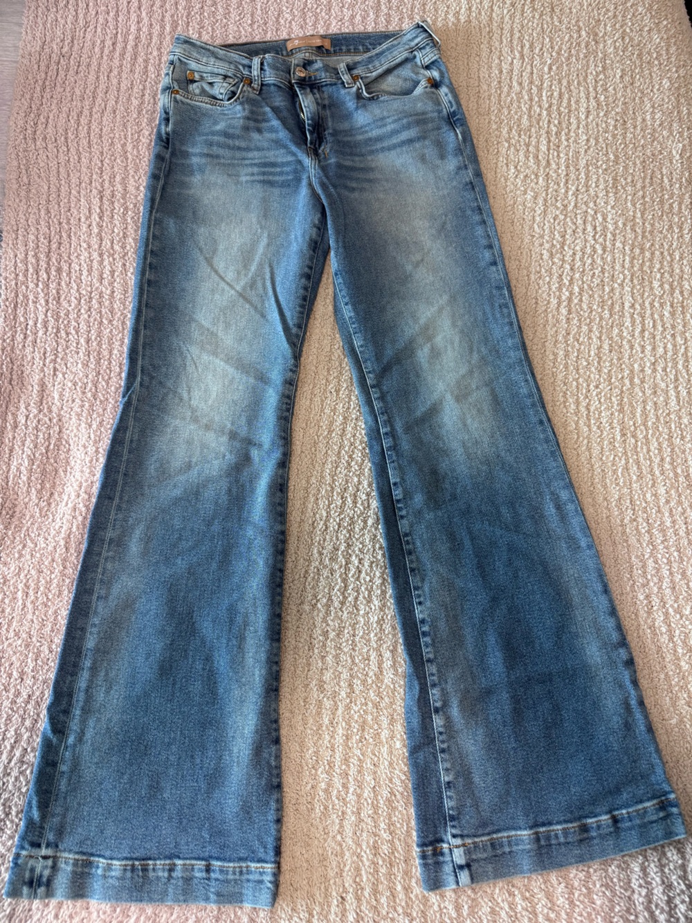 7 For All Mankind Women's Dojo Trouser Jeans - Medium Blue Wash
